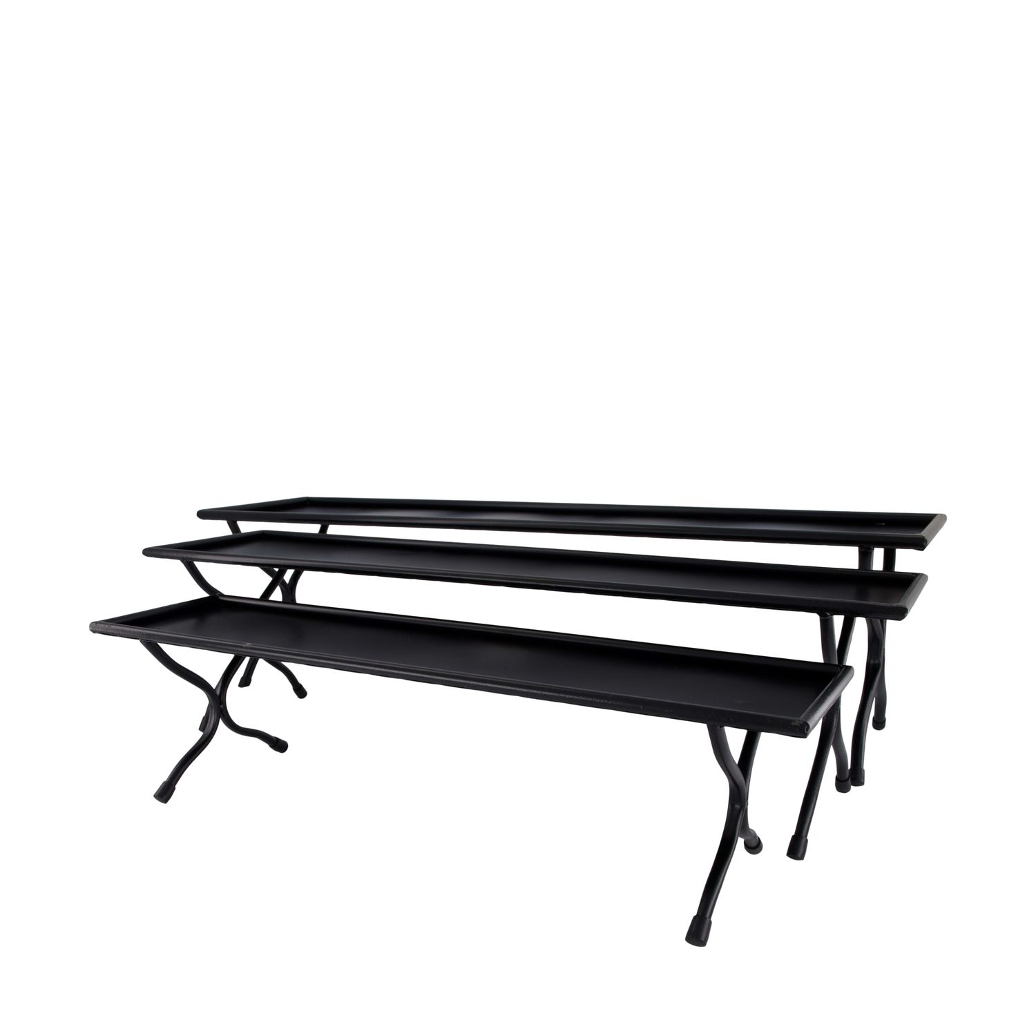 Metal Tray on Stand Black