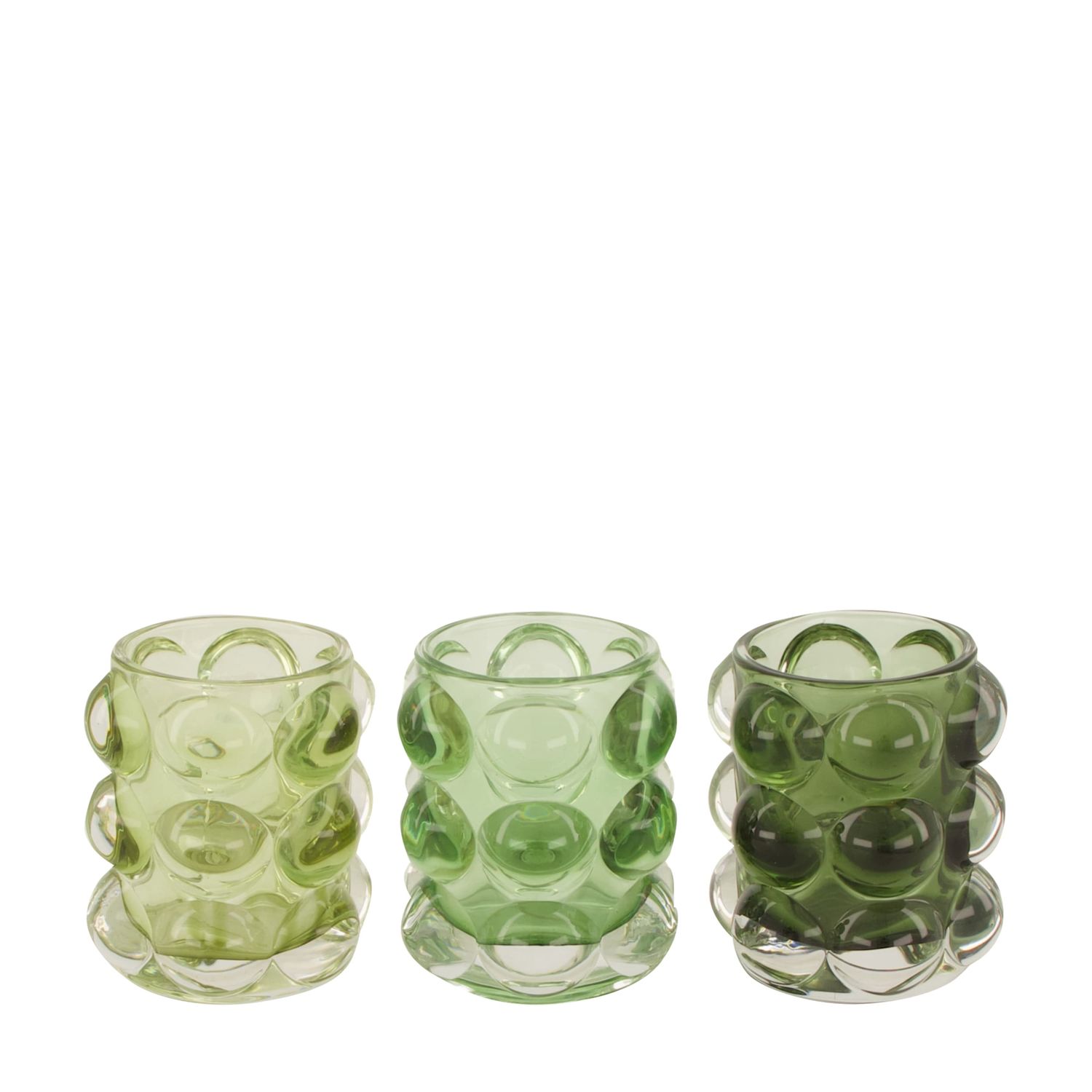 Tealight Holder Glass 8cm - 3 Assorted