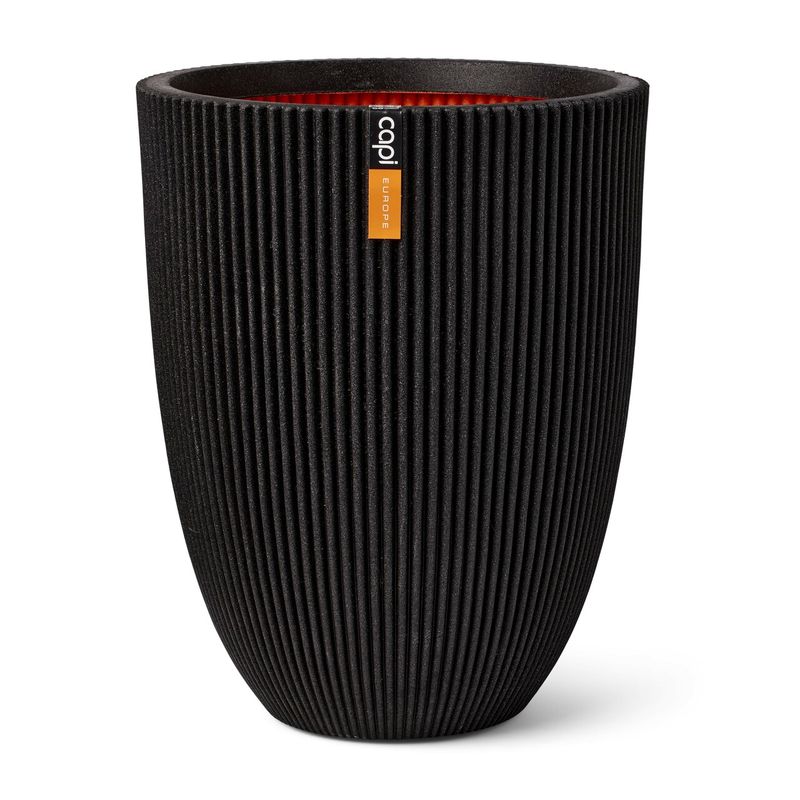 Capi - Vase Elegant Low Groove Black