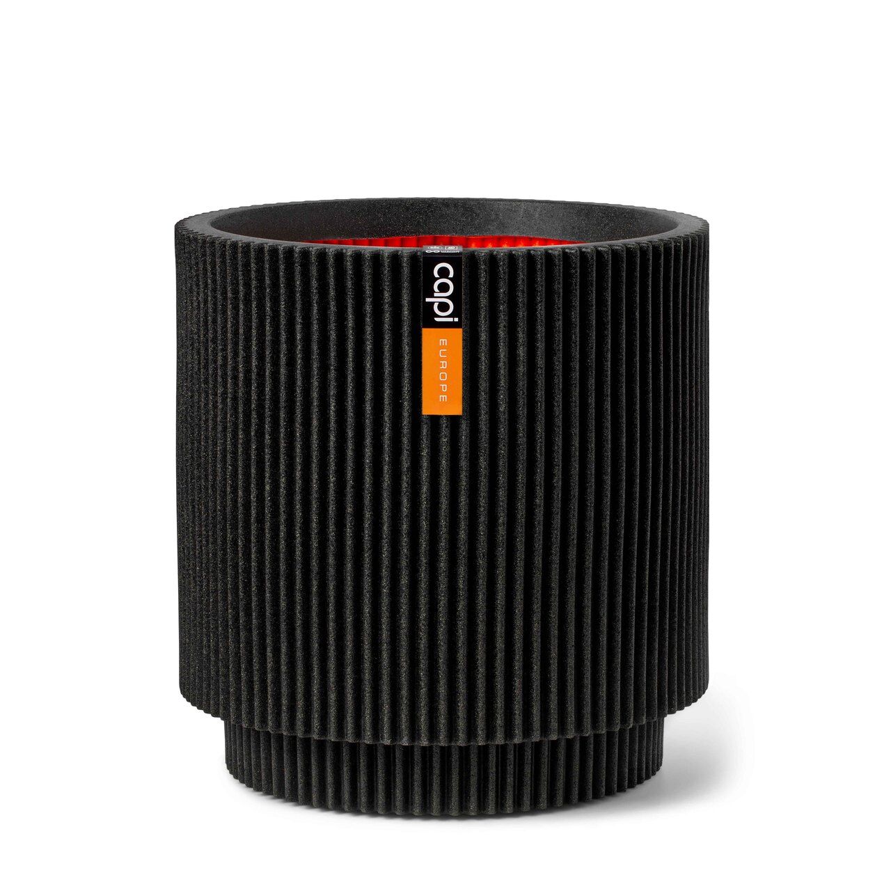 Capi - Vase Cylinder Groove Black