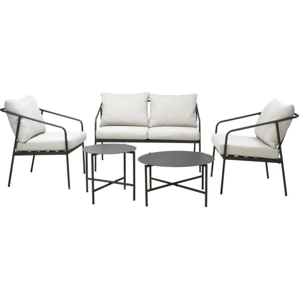 Patio Furniture Steel Ivory Set of 5