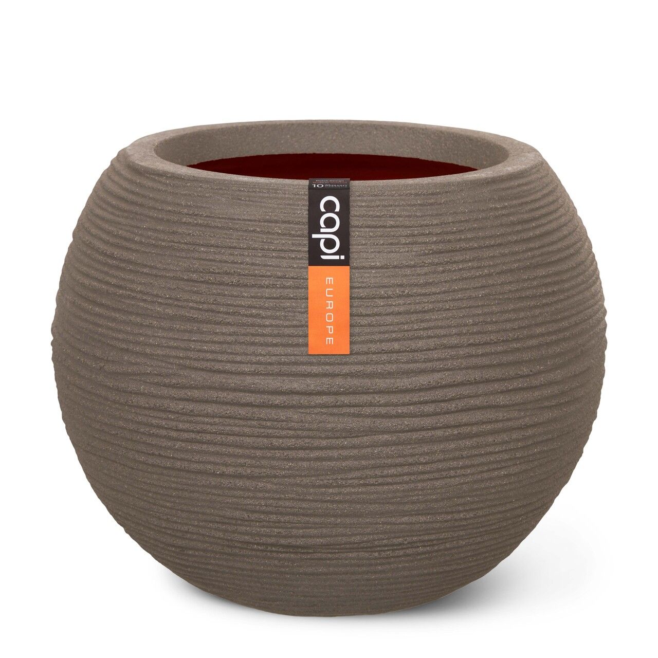Capi - Vase Ball Rib Warm Taupe