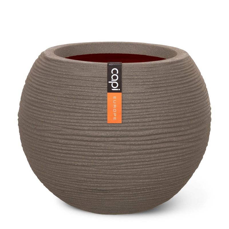 Capi - Vase Ball Rib Warm Taupe
