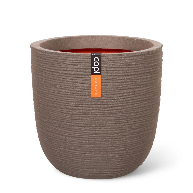 Capi - Planter Ball Rib Warm Taupe