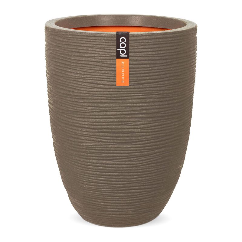 Capi - Vase Elegant Low Rib Warm Taupe