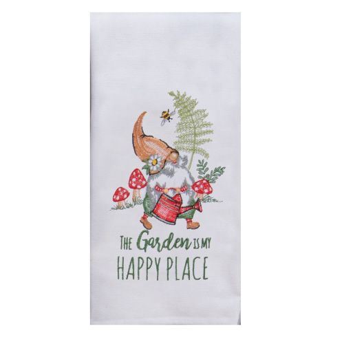 Garden Gnome Emb Dishtowel Terry
