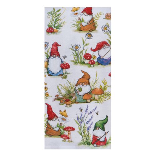 Garden Gnomes Toss Dishtowel Terry