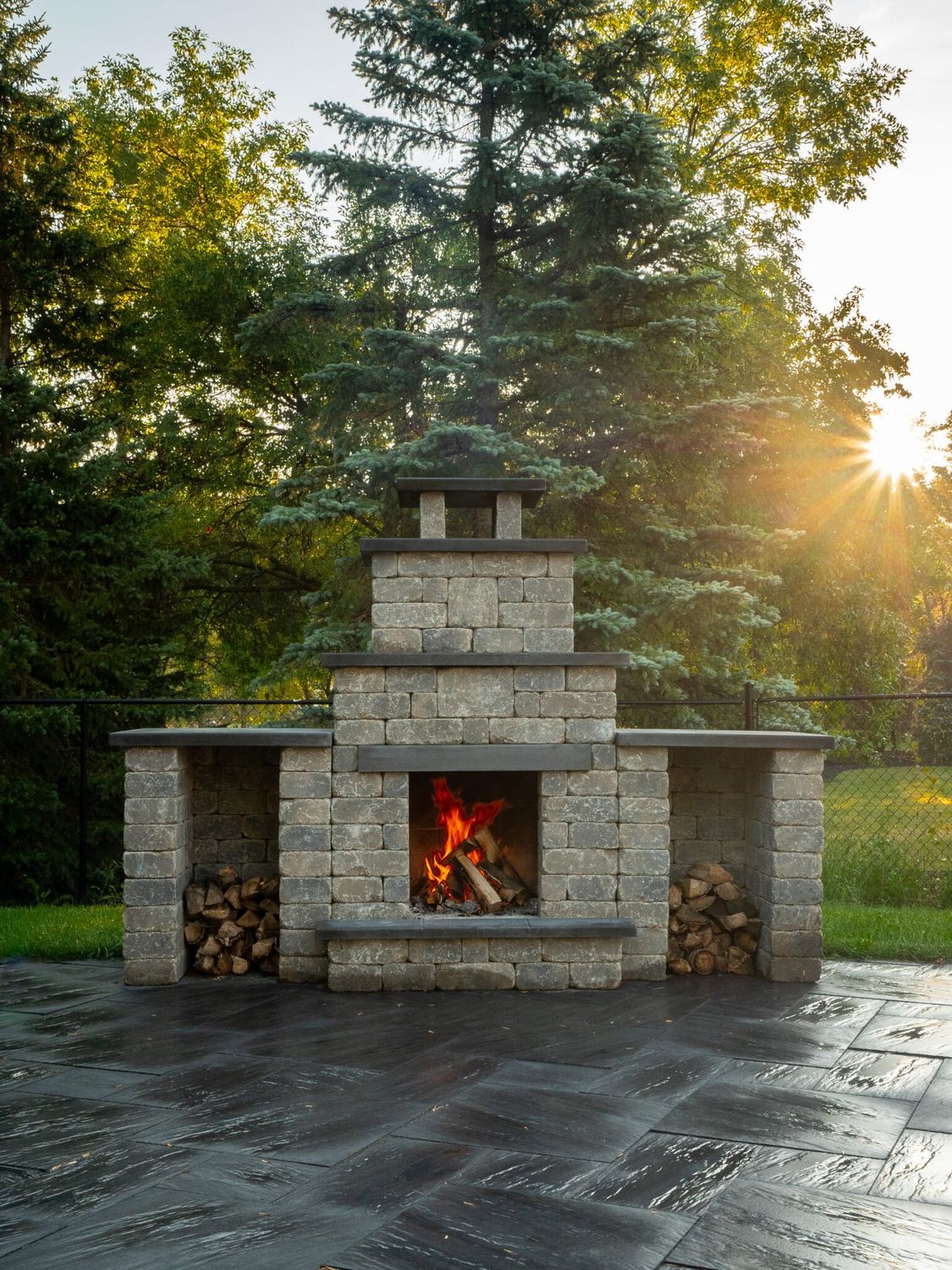 Quarry Stone Compact Fireplace - Special Order Only