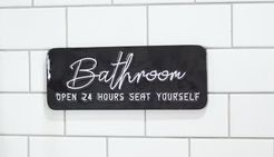 Metal Sign Bathroom 12In