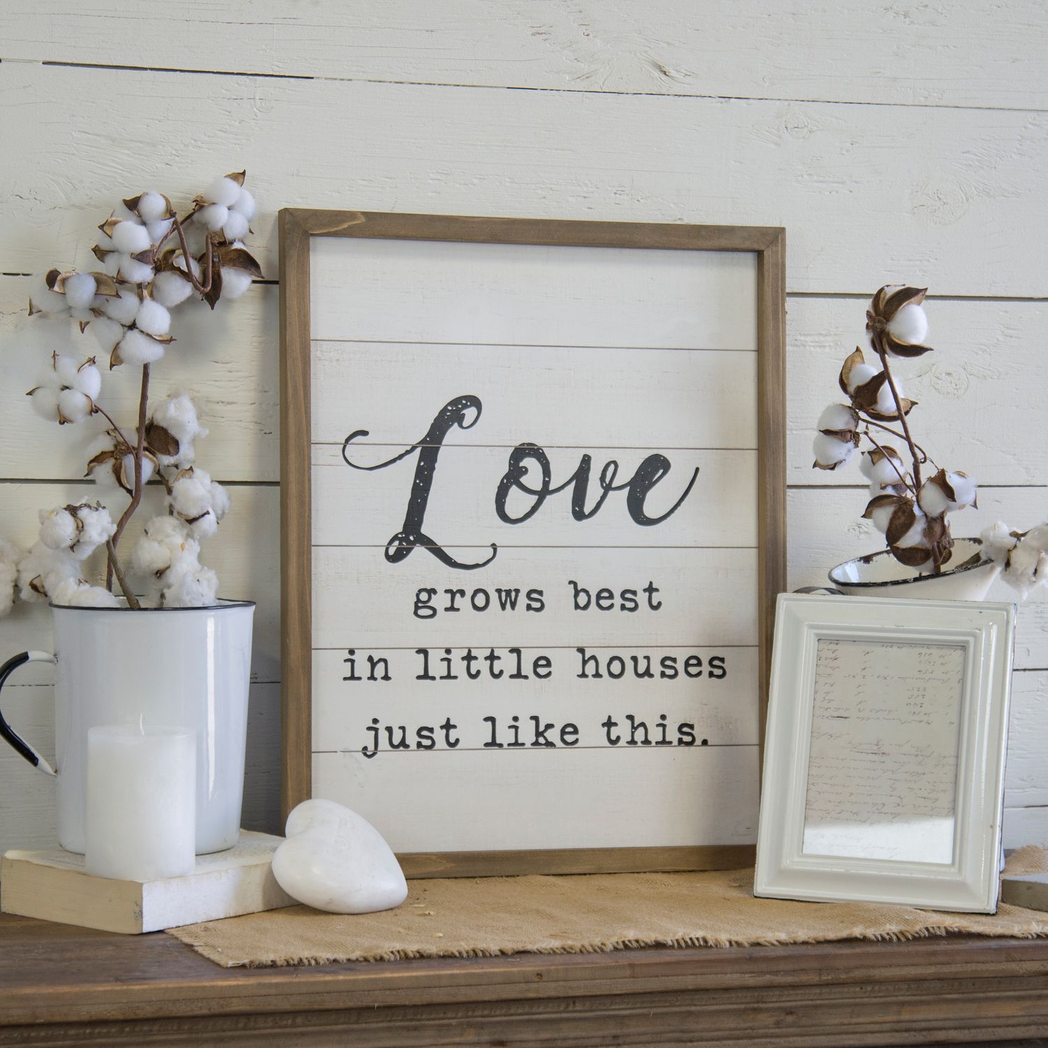 Wooden Sign Love Grows