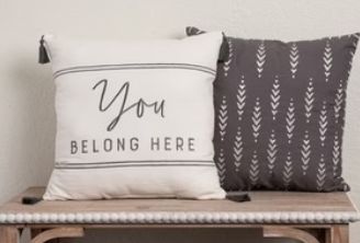 Fabric Embroidered Pillow 2 Assorted