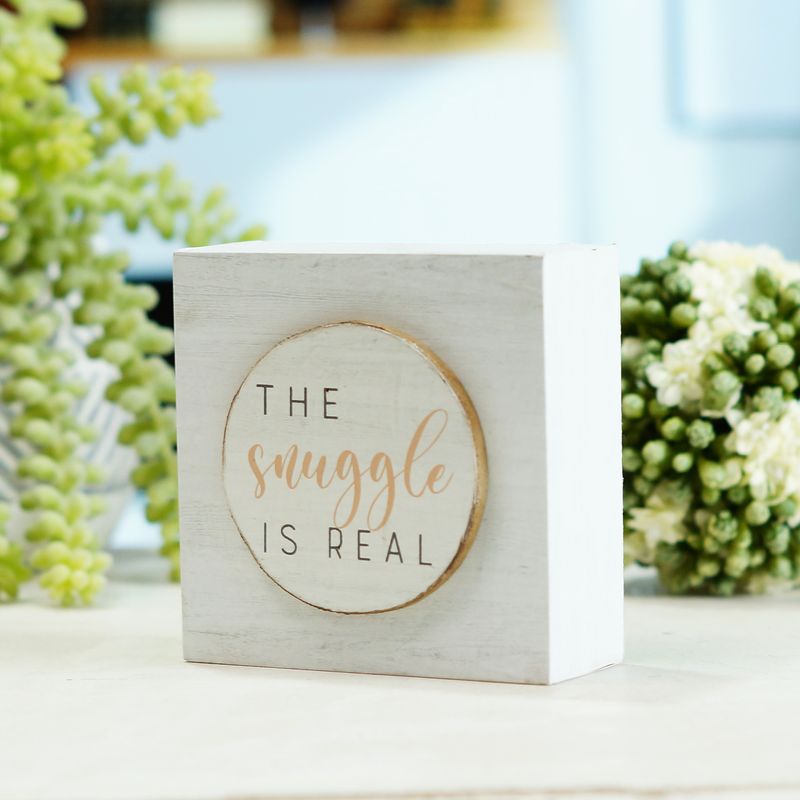 Wood Tabletop Sign Snuggle