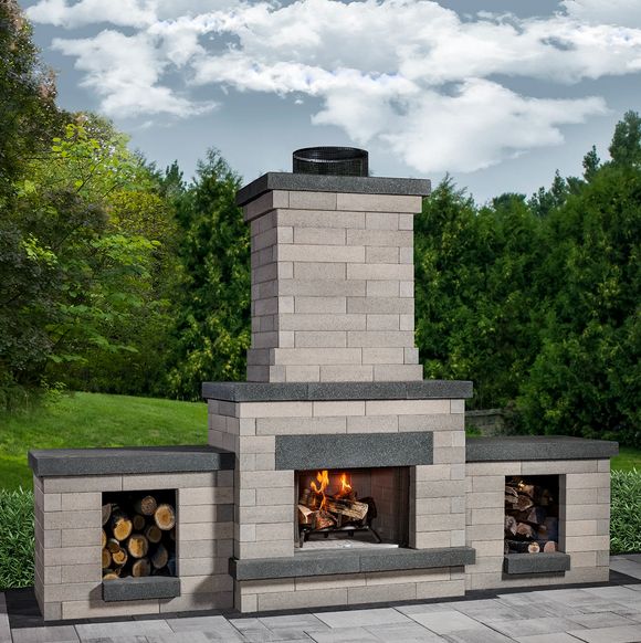 Melville Fireplace w/ Scandina Grey &amp; Midnight - Special Order