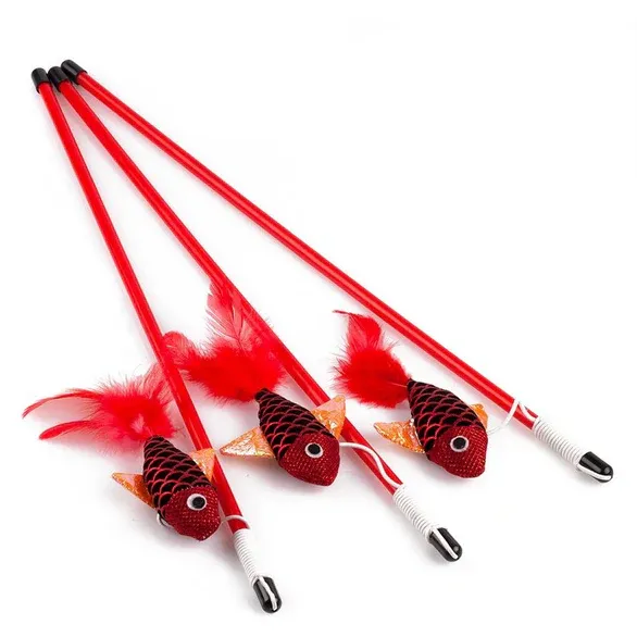 Cat Toy - Goldfish &amp; Feather Teaser -Box