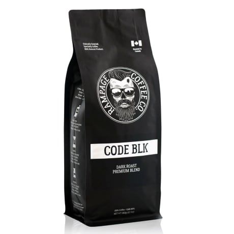 Rampage Coffee Ground - Code Black - Dark Roast Prem Blend - 340 g