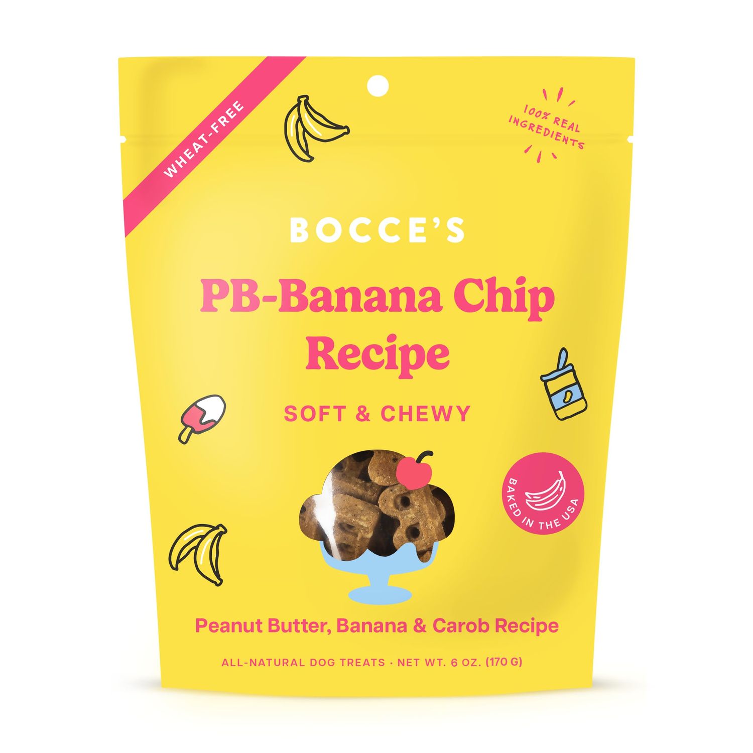 Bocce's Bakery Dog Soft &amp; Chewy PB-Banana Chip 6oz