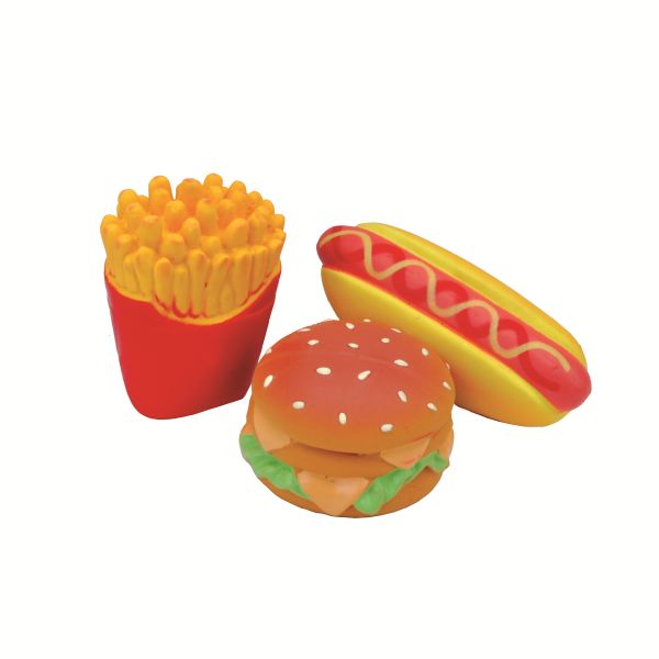Li'l Pals Latex Toy Set Hamburger/French Fry/Hotdog