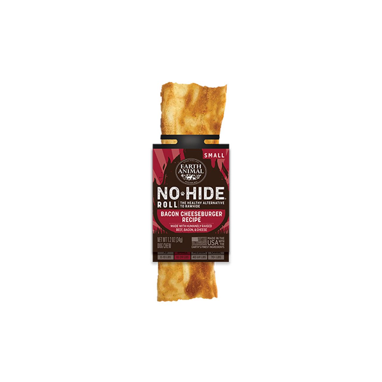 Earth Animal Dog NoHide Chew BBQ BaconCheesebrgr Small 1pk