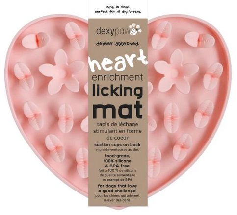 Dexypaws Dog Enrichment Snuffle Mat Heart Blush Pink