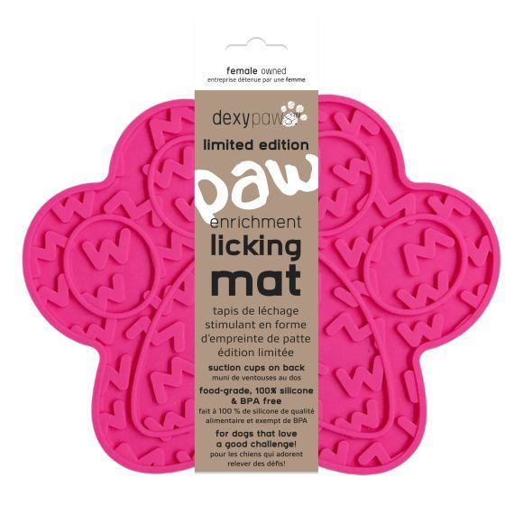 Dexypaws Dog Enrichment Lick Mat Paw Pink