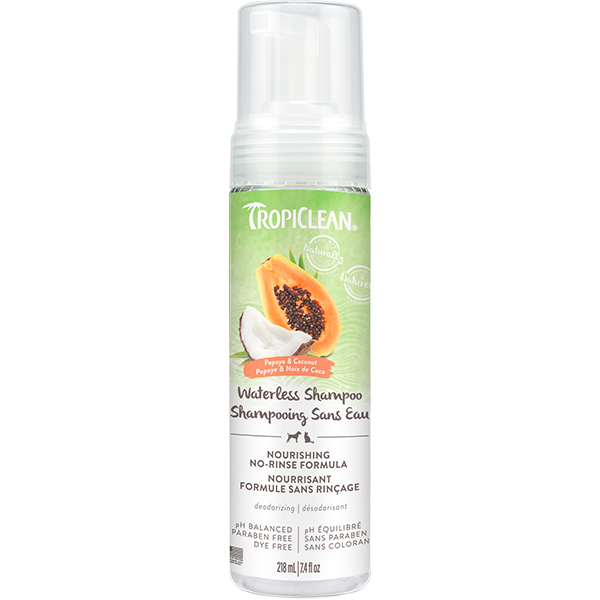 Tropiclean Waterless Shampoo for Dogs &amp; Cats - 7.4 oz Papaya &amp; Coconut