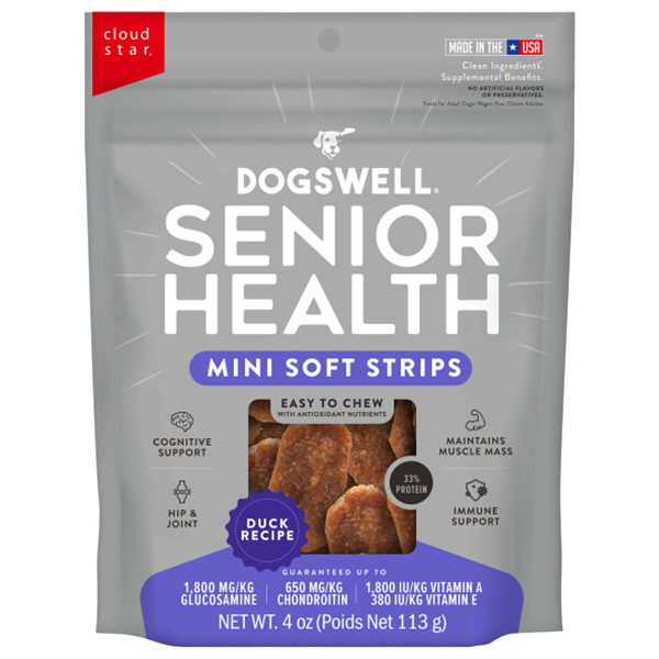 Dogswell Senior Health 4oz Duck Soft Strips