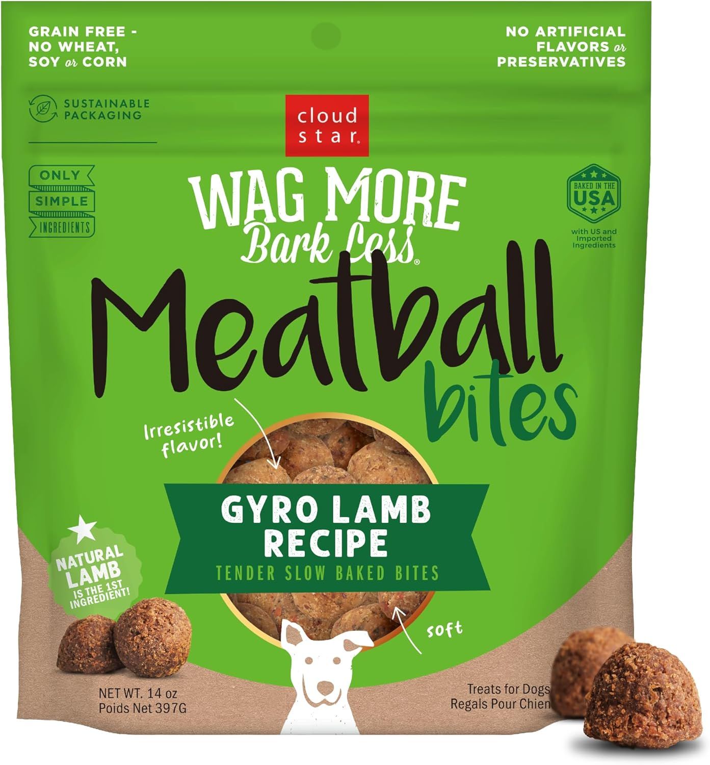 Cloud Star WMBL Dog GF Meatballs Lamb 14oz