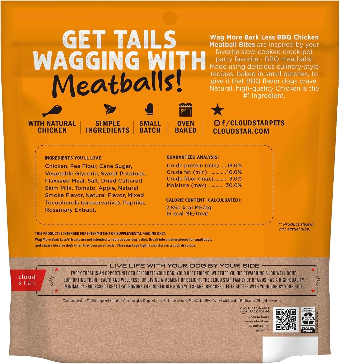 Cloud Star WMBL Dog GF Meatballs Chicken 14oz