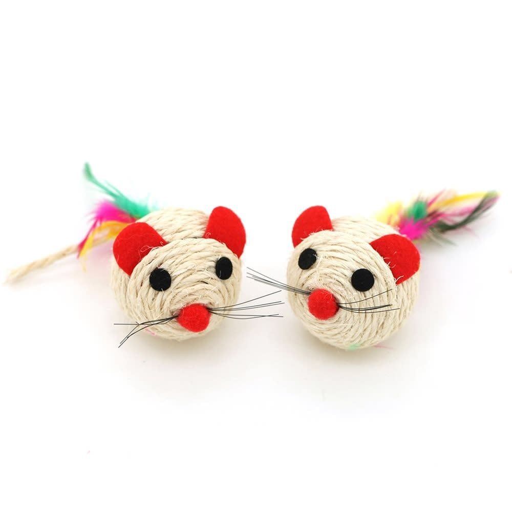 Cat Toy - Sisal Big Head Mice-box
