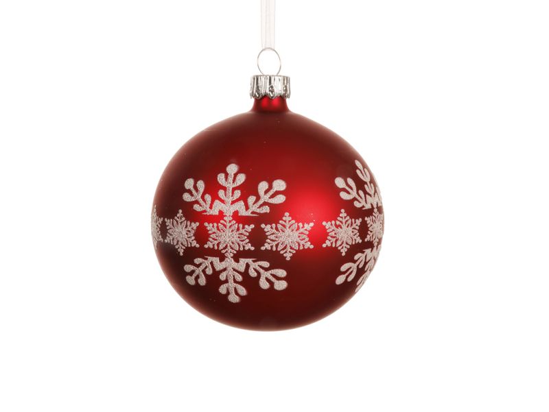 Xmas Ball Glass 8cm Red