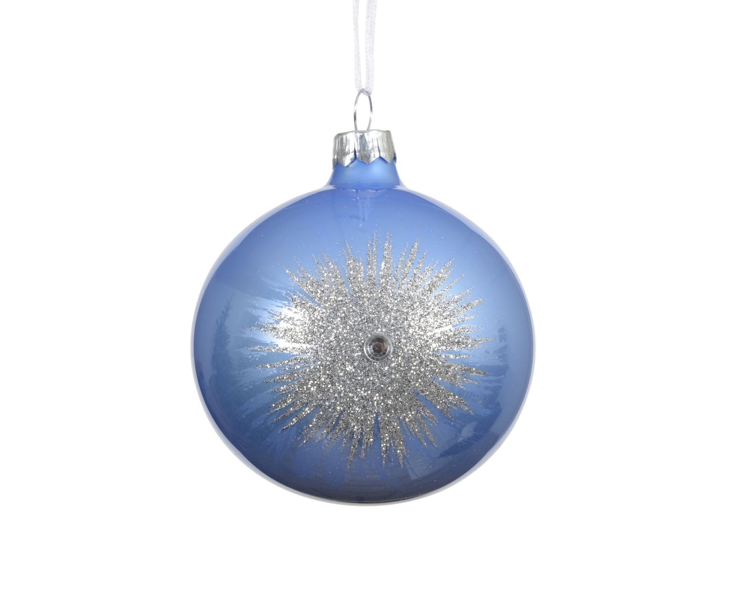 Xmas Ball Glass 8cm Sky Blue