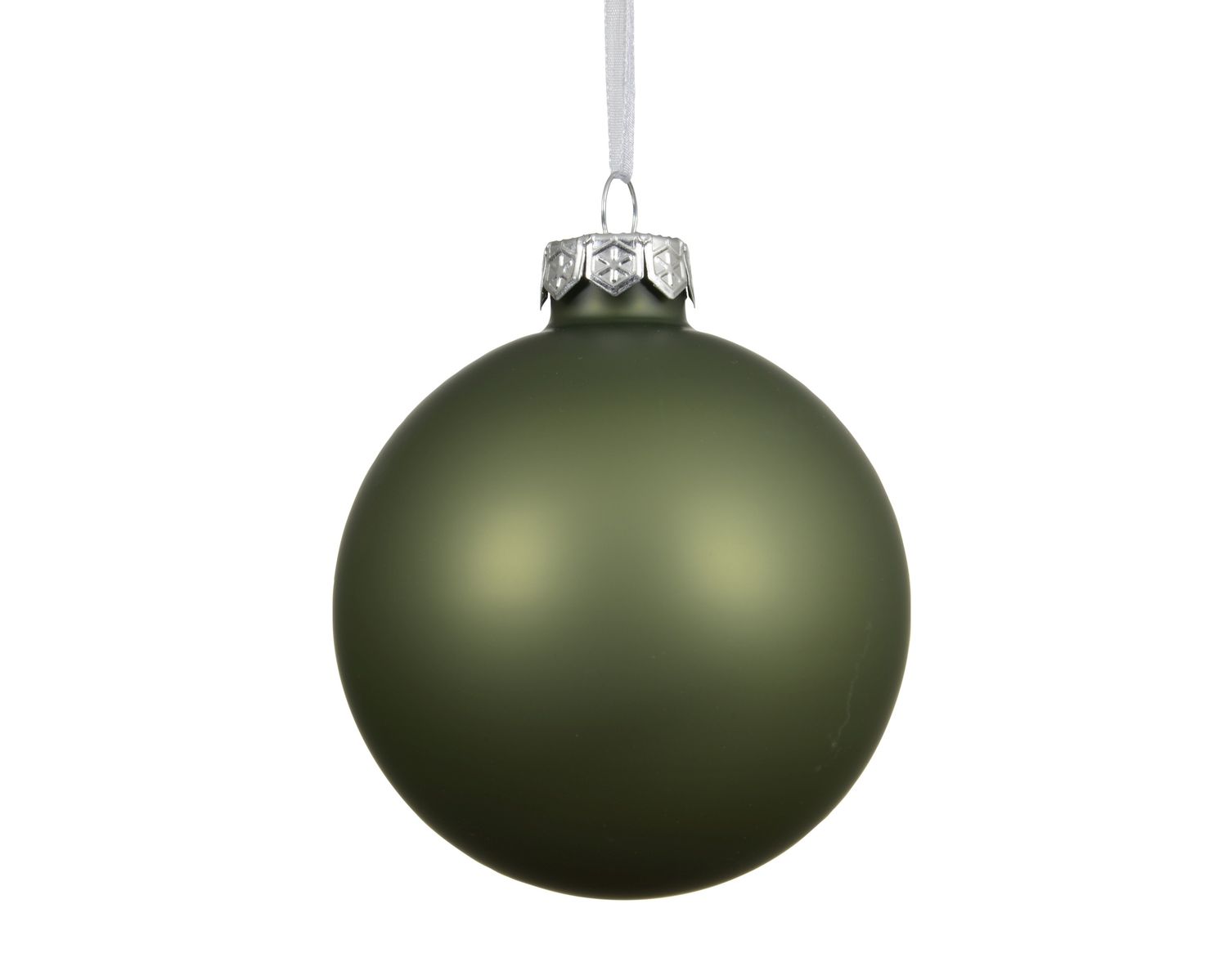 Xmas Ball Glass 8cm Rosemary Green
