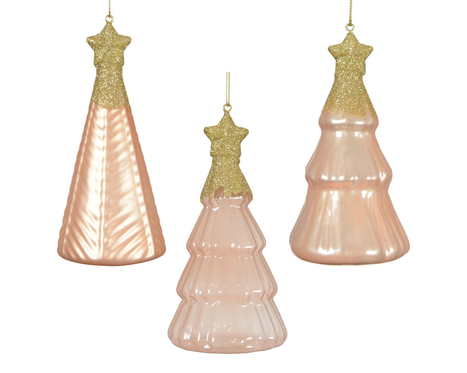 Tree Glass 12.5cm Peach - 3 Assorted
