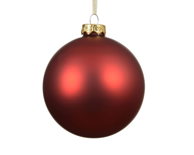 Xmas Ball Glass 6cm Red