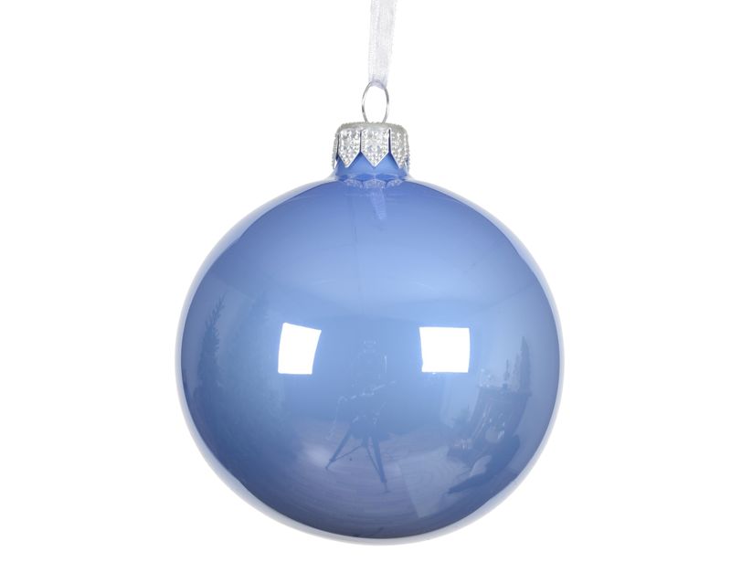 Xmas Ball Glass 6cm Sky Blue
