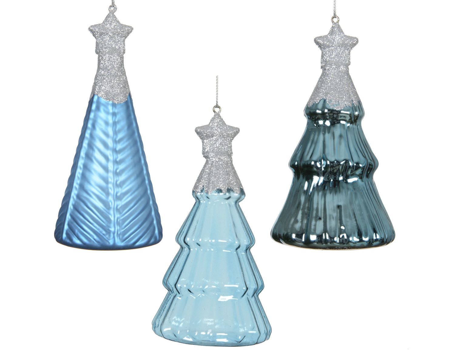 Glass Tree 12.6cm 3 Assorted