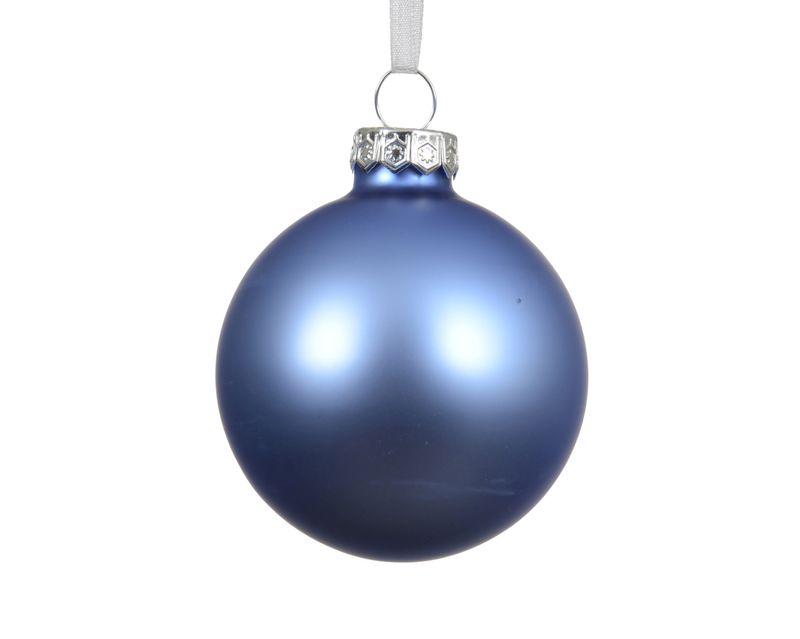 Xmas Ball Glass 6cm Sky Blue Matt