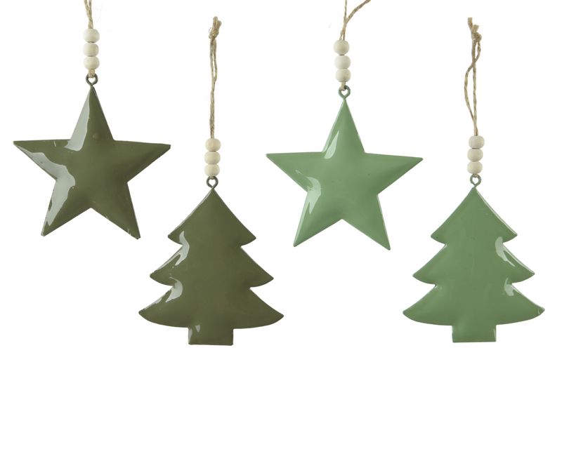 Xmas Ornament Hanging Tree Metal 8cm