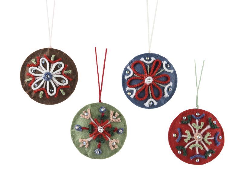 Xmas Hanger Felt - 4 Assorted