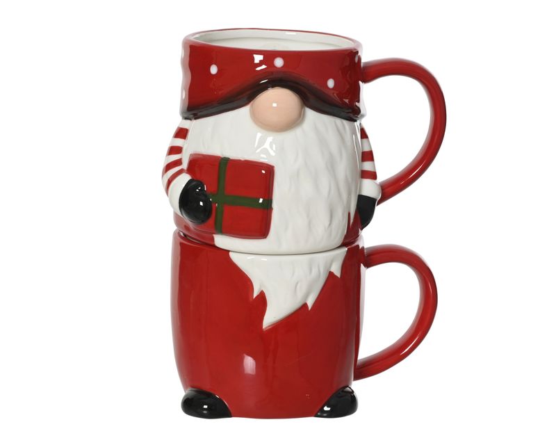 Xmas Mug Santa Gnome 2 Assorted