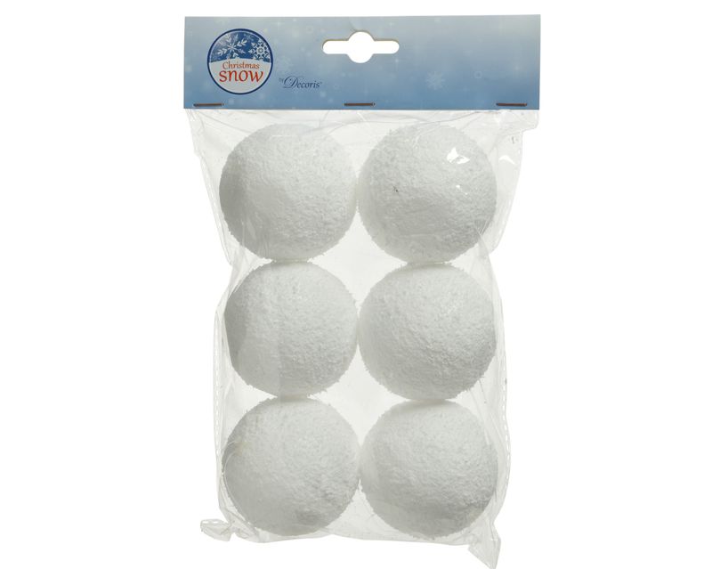 Xmas Snowball 6cm - Set of 6