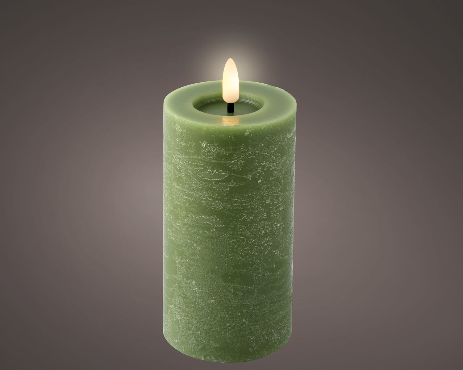 LED Wick Candle Wax 15cm Indoor Steady - Green