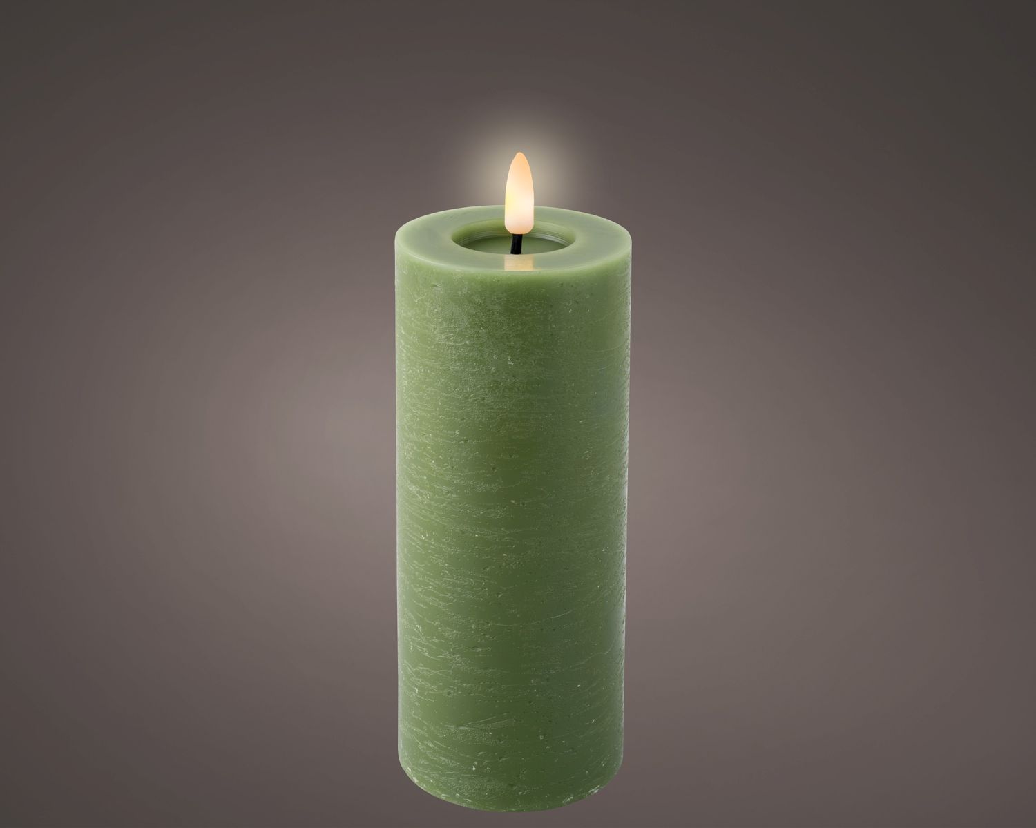 LED Wick Candle Wax 19cm Indoor Steady - Green