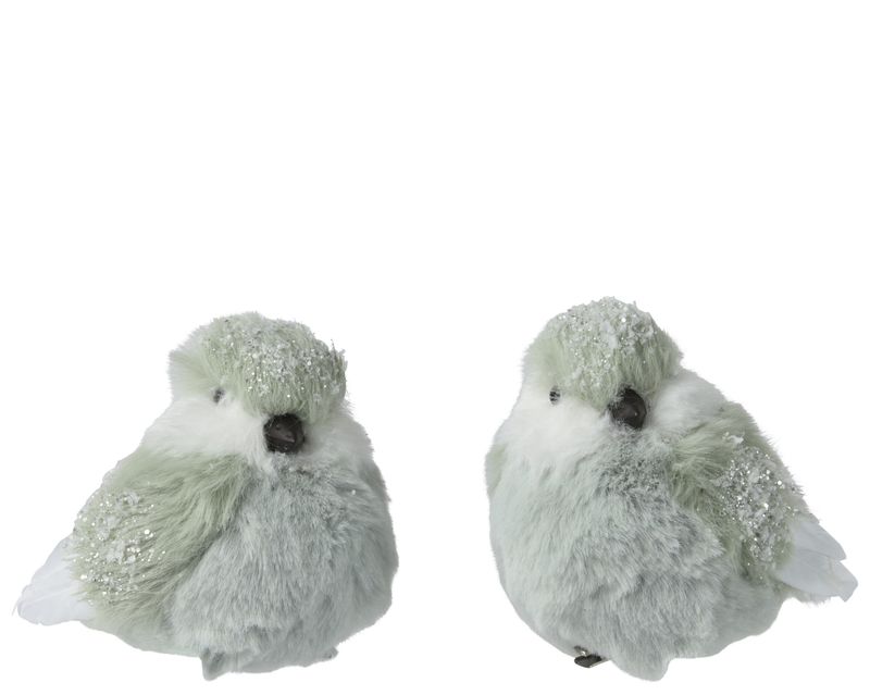 Bird Clip Artificial Fur 10cm - 2 Assorted