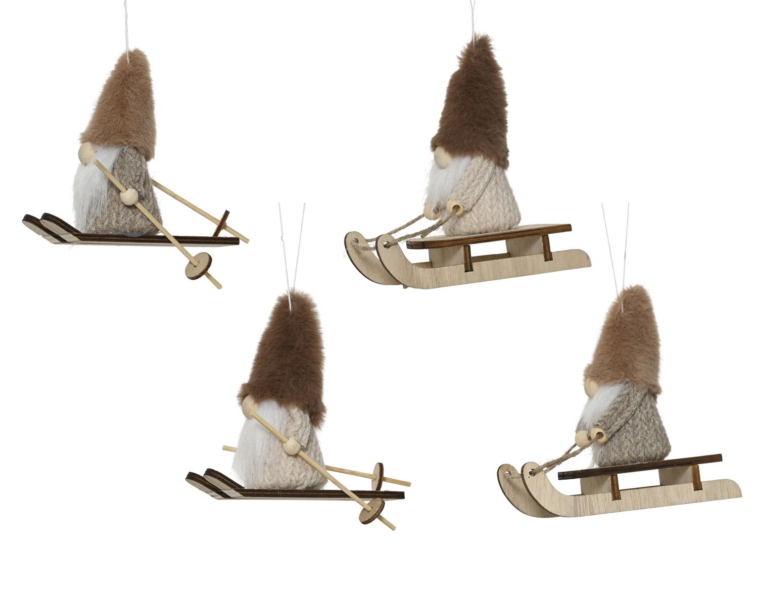 Xmas Hanger Gnome 13cm - 4 Assorted