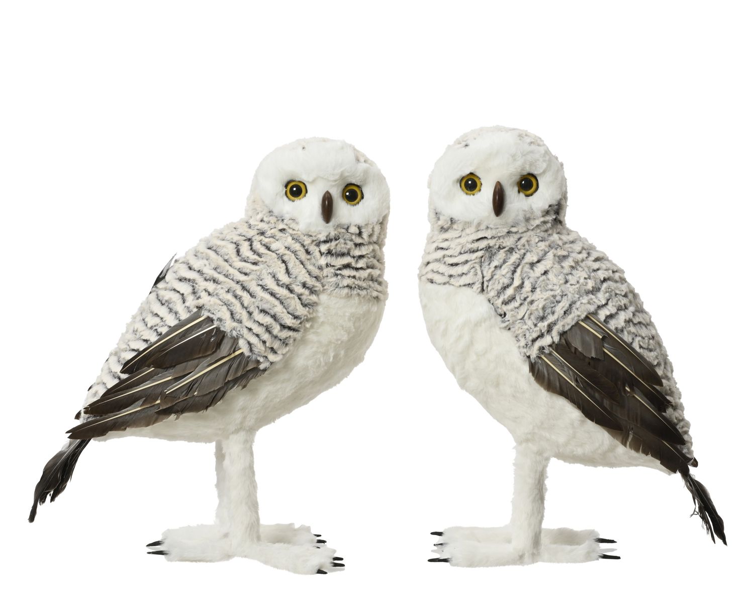 Owl Artificial Fur 48cm Grey - 2 Assorted