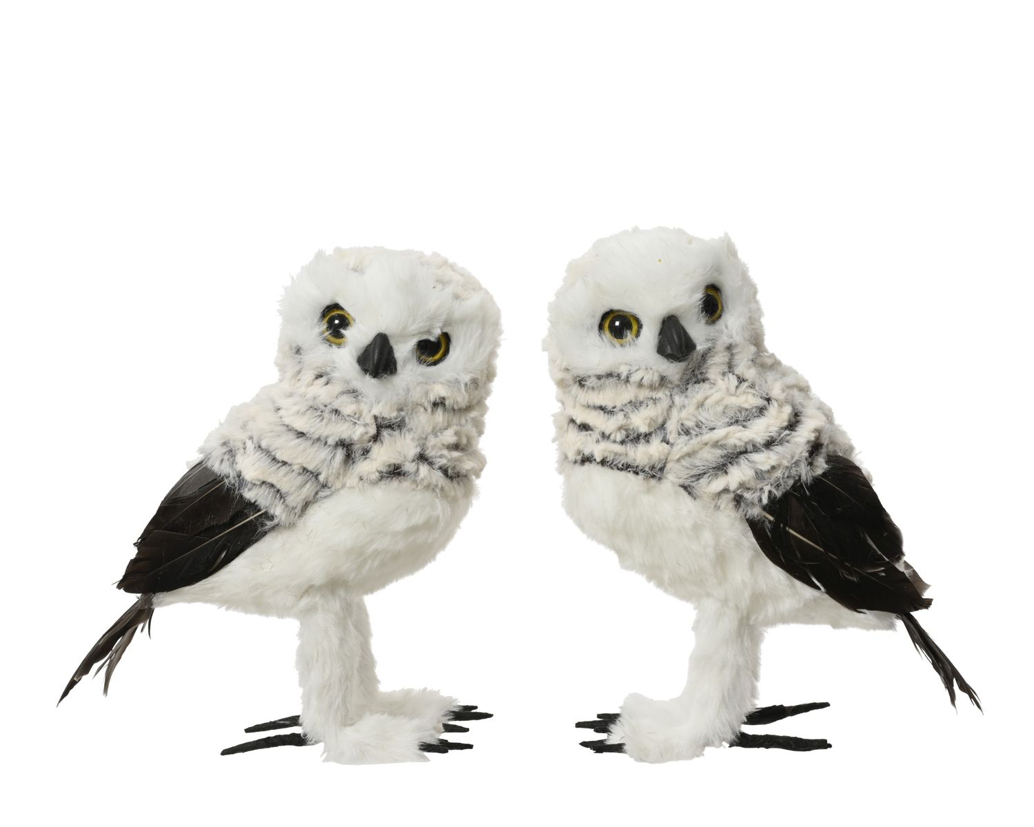 Owl Artificial Fur 21cm Grey - 2 Assorted