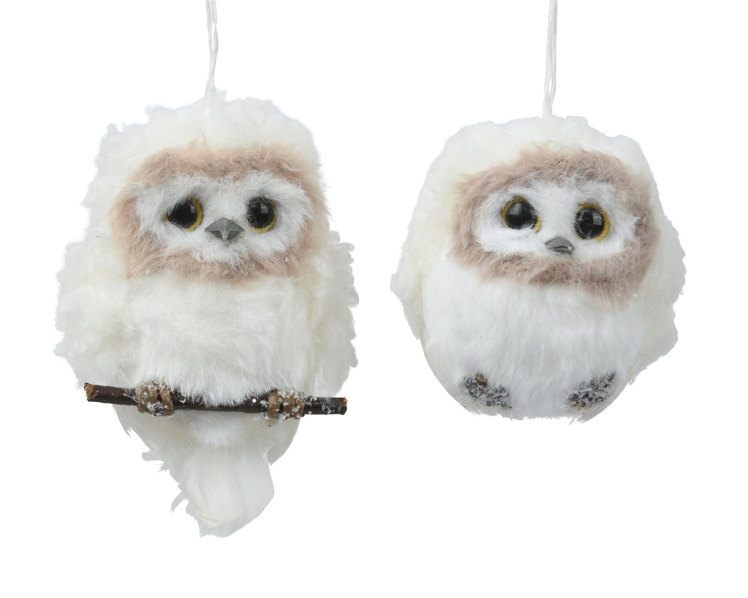 Owl Faux Fur 8cm 2 Assorted