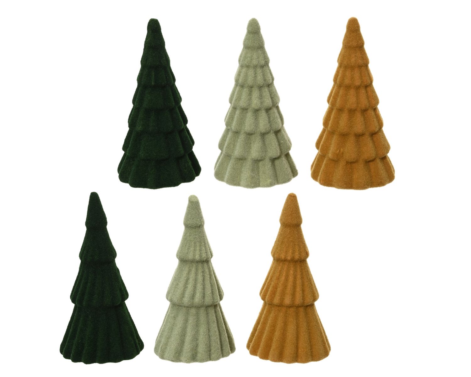 Foam Tree 16cm Ochre Green 6 Assorted