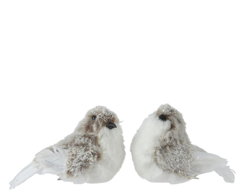 Bird Artificial Fur On Clip 2 Assorted